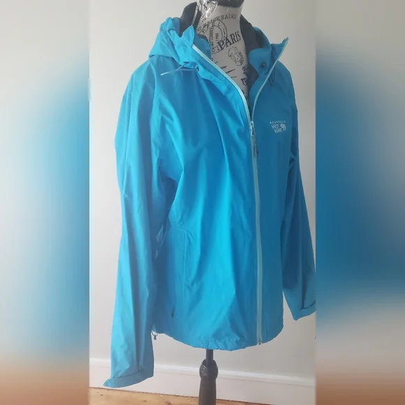 MOUNTAIN HARD WEAR Rain jacket Size L Blue - like new - Picture 2 of 9